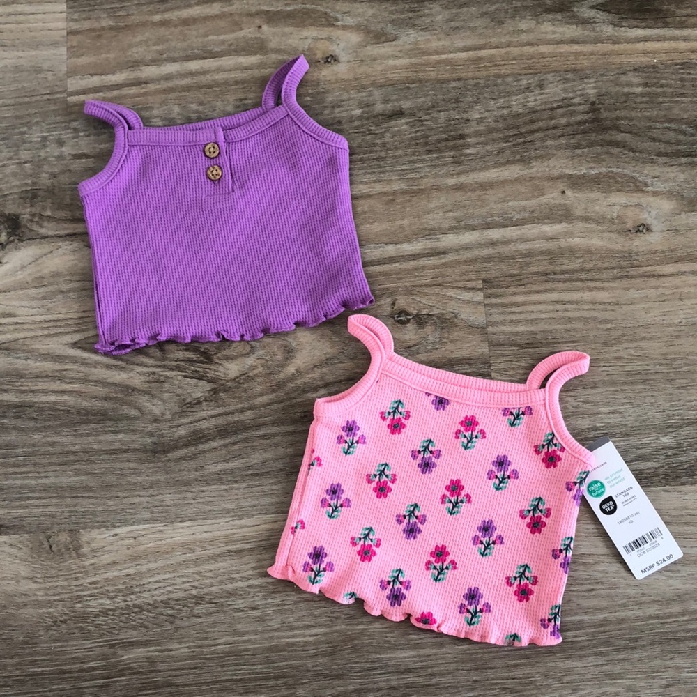NWT Carter's Baby Girls 2-pc. Square Neck Tank Top Size Newborn